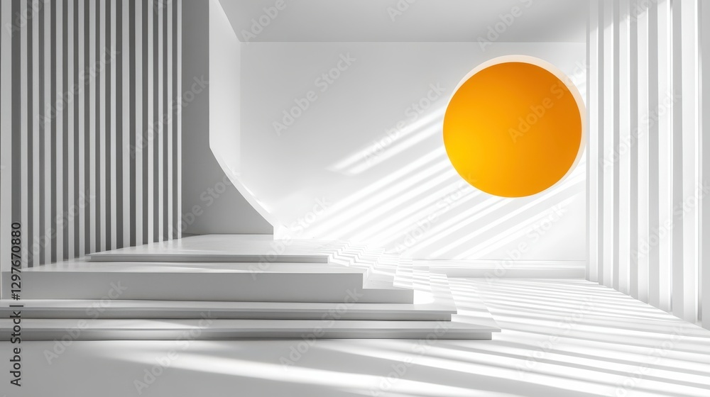 Obraz premium Stylish Minimalist Interior with Bright Contrast Layout