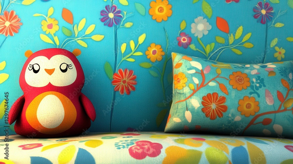 Obraz premium Vibrant Children's Room Decor with Soft Colors