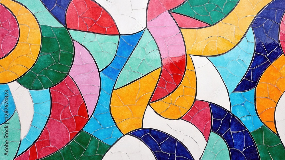 Fototapeta premium Vibrant Community Mural with Colorful Patterns