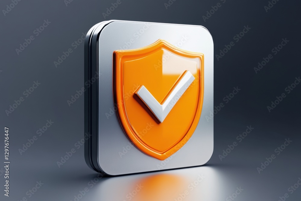 A shield with a check mark on it A shield with a check mark on it