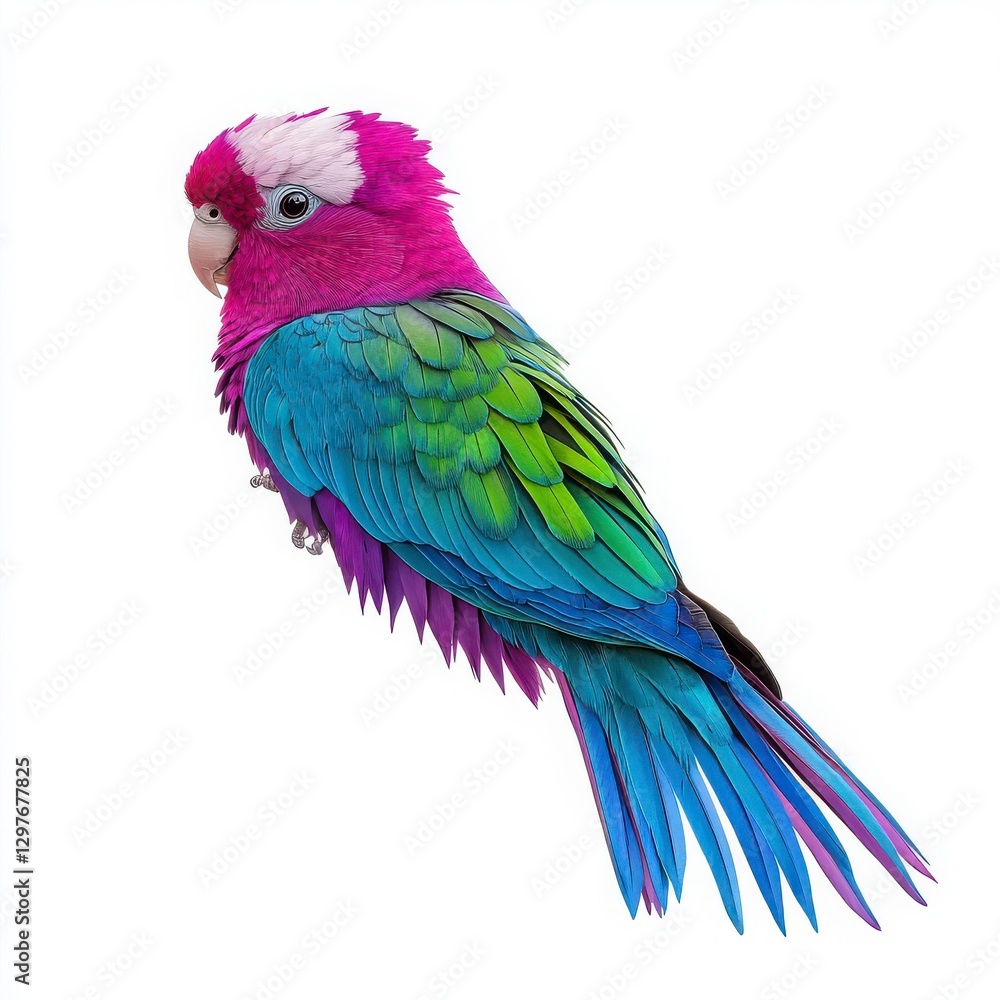 Obraz premium Vibrant Colorful Parrot with Striking Pink, Blue, and Green Feathers