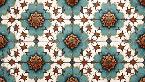 Intricate Ottoman Symmetry Wallpaper Pattern