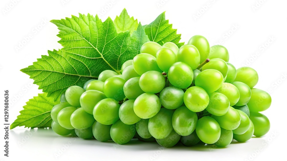 Green Grape Bunch Isolated on White Background Green Grape Bunch Isolated on White Background