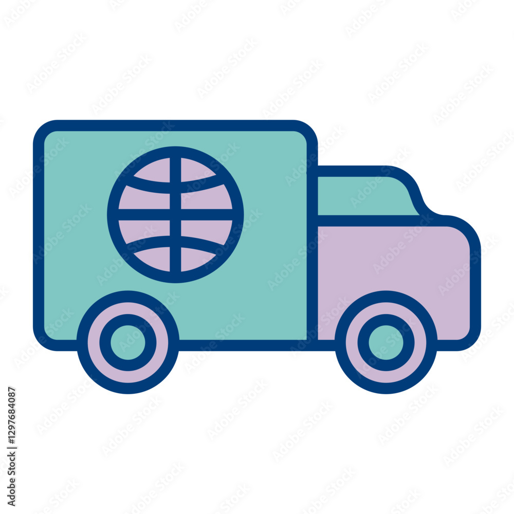News Van Vector Icon Design