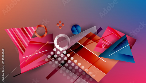 Abstract background geometric design with colorful gradients