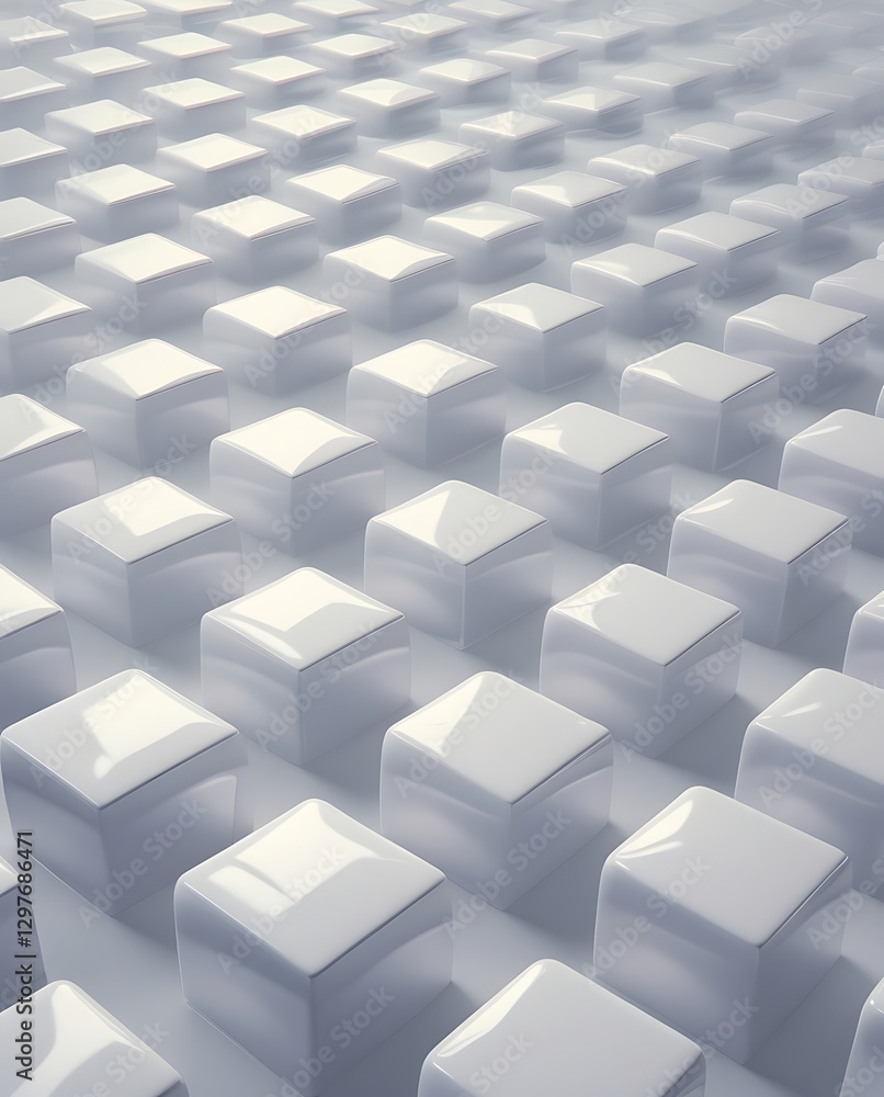 Abstract geometric pattern of white cubes with soft lighting and shadows, creating a modern, minimalistic 3D effect. Perfect for backgrounds, wallpapers, and futuristic design concepts.
Abstract geometric pattern of white cubes with soft lighting and shadows, creating a modern, minimalistic 3D effect. Perfect for backgrounds, wallpapers, and futuristic design concepts.