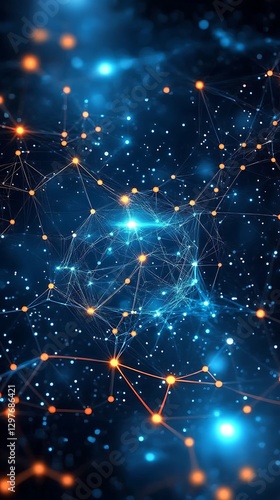 Glowing connections in a dark space for Technology