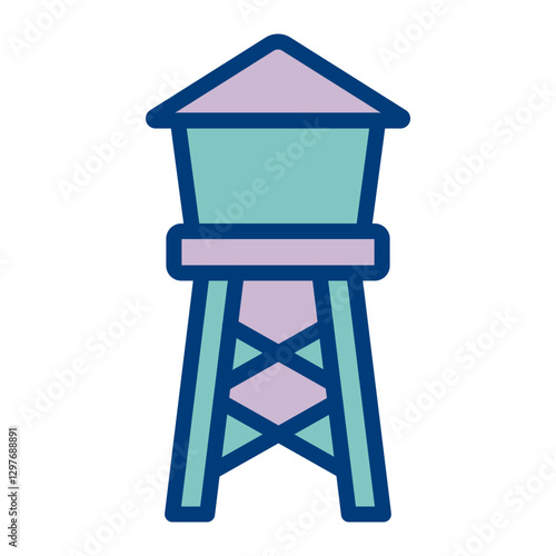 Water Tower Vector Icon Design