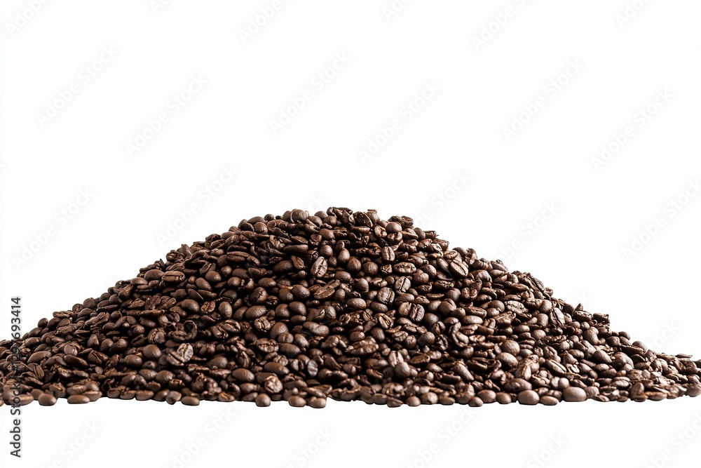 pile of coffee beans isolated on white or transparent pile of coffee beans isolated on white or transparent