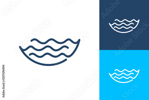 Wave water line abstract icon wavy ocean sea outline logo