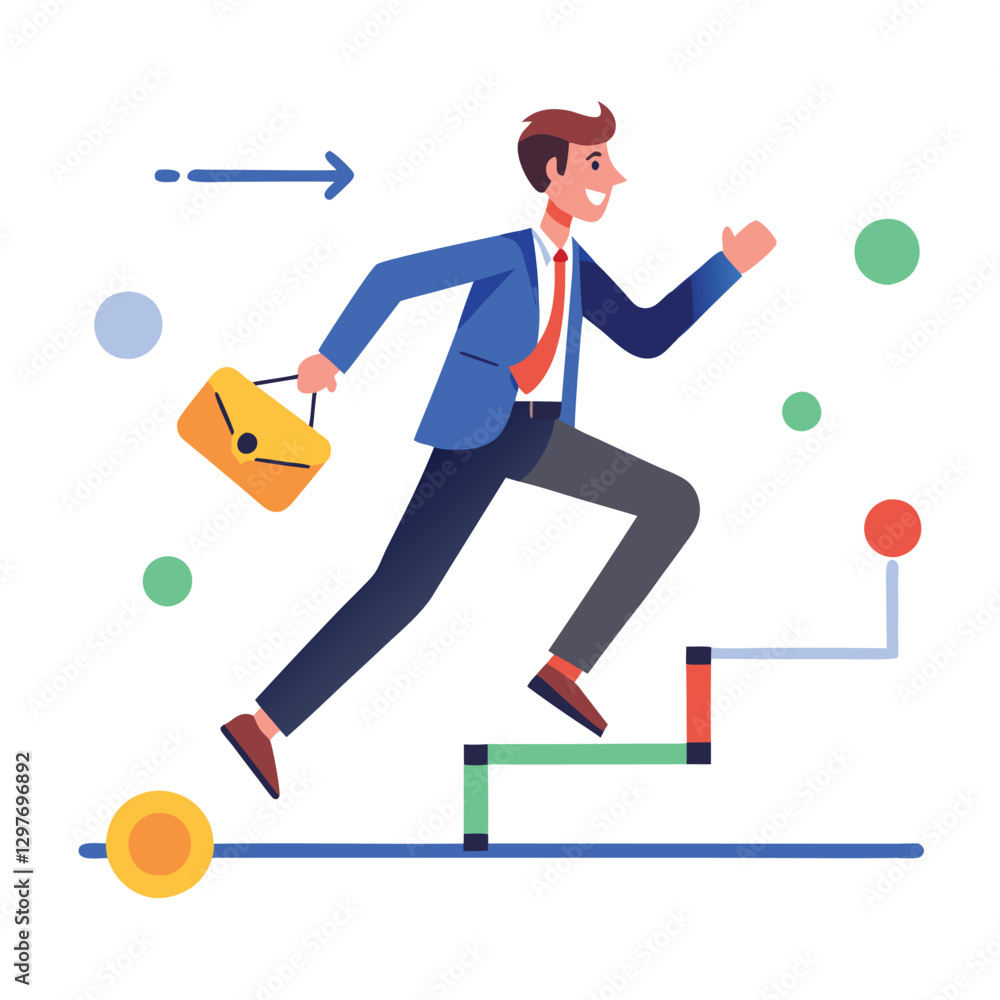 businessman running on project timeline project on white background
businessman running on project timeline project on white background