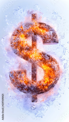 Wallpaper Mural Burning Dollar Sign, Abstract Art Torontodigital.ca