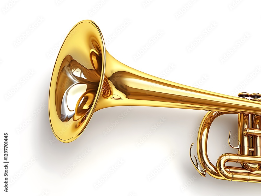 Obraz premium there is a gold trumpet with a white background