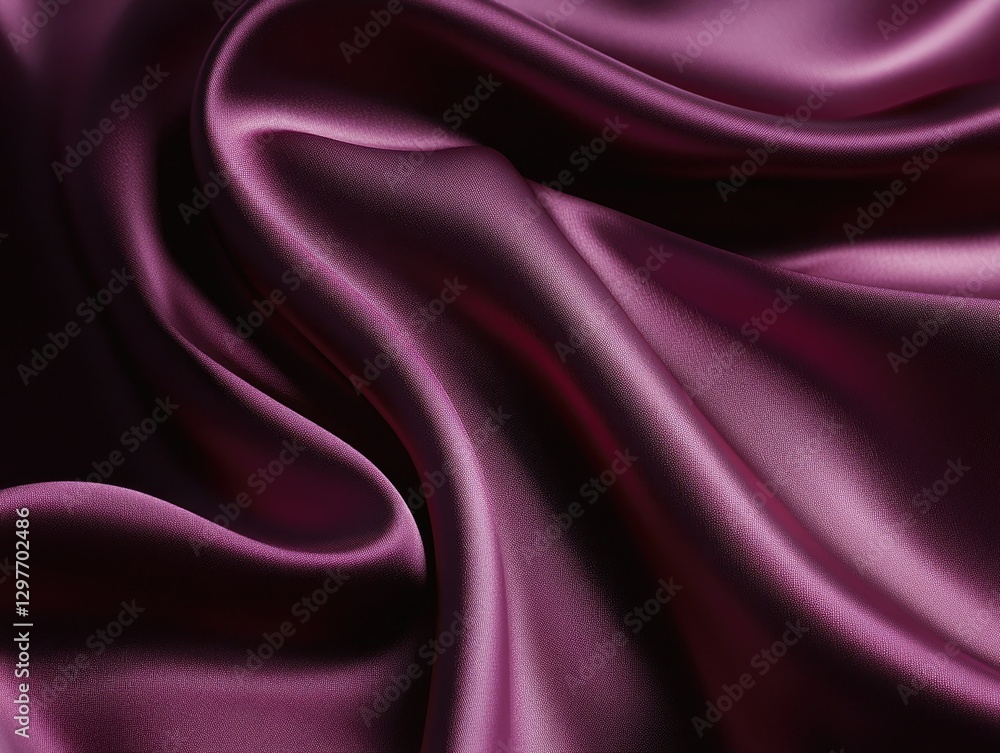 Fototapeta premium Luminous violet silk folds radiating softness and elegant textile texture