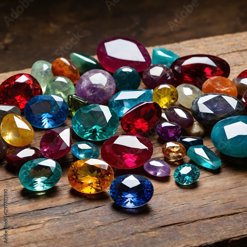 Serendibite Treasures: A Collection of Nature’s Vibrant Gems in Rustic Style photo