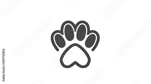 Outline icon of a dog paw print with a heart symbol to represent pet-friendly areas.

