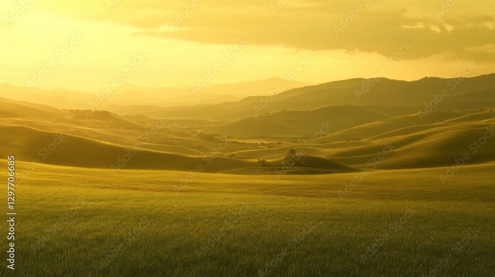 Obraz premium Serene Valley at Dawn with Subtle Light Gradients