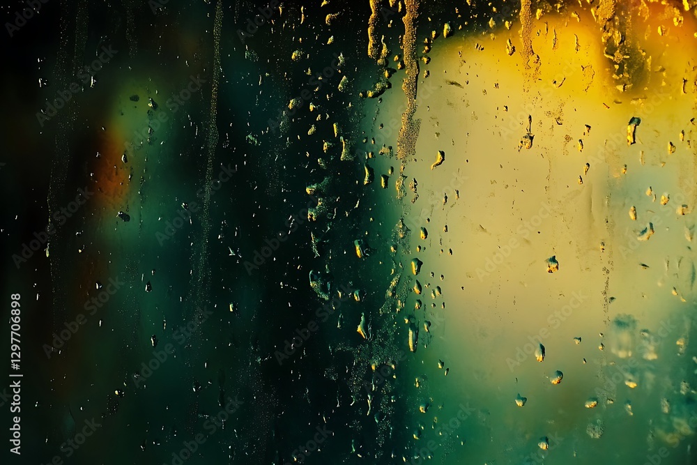 Obraz premium water drops on glass isolated on black background, rain drops on glass