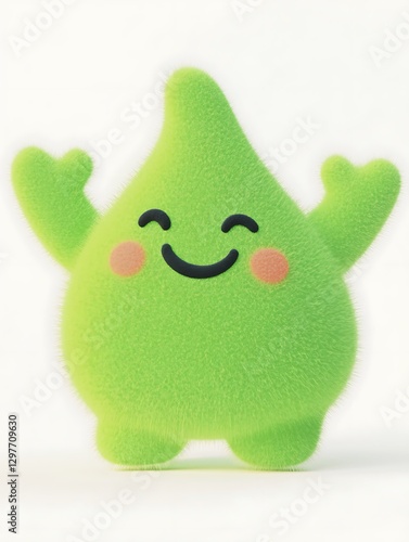 there is a green plush toy with a heart on it