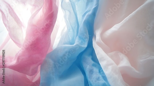 there are two different colored fabrics that are on a table