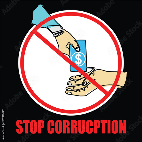 Stop Corruption, Poster and banner vector