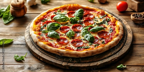 pizza with mushrooms and tomatoes