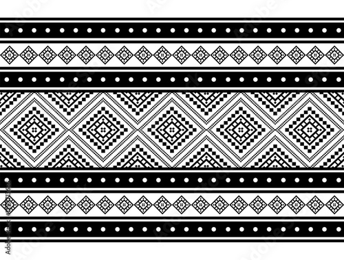 Geometric ethnic oriental seamless pattern traditional Design for background,carpet,wallpaper.clothing,wrapping,Batik fabric,Vector illustration.embroidery style, sadu