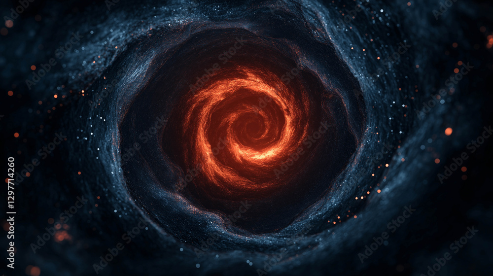 Obraz premium abstract cosmic vortex background with swirling patterns and glowing elements creates mesmerizing visual experience. deep colors evoke sense of mystery and wonder