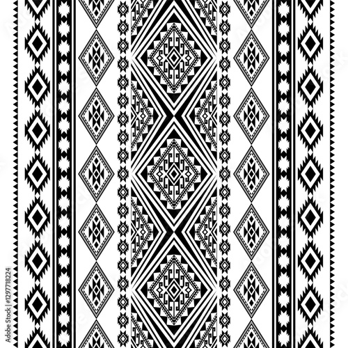 Geometric ethnic oriental seamless pattern traditional Design for background,carpet,wallpaper.clothing,wrapping,Batik fabric,Vector illustration.embroidery style, sadu