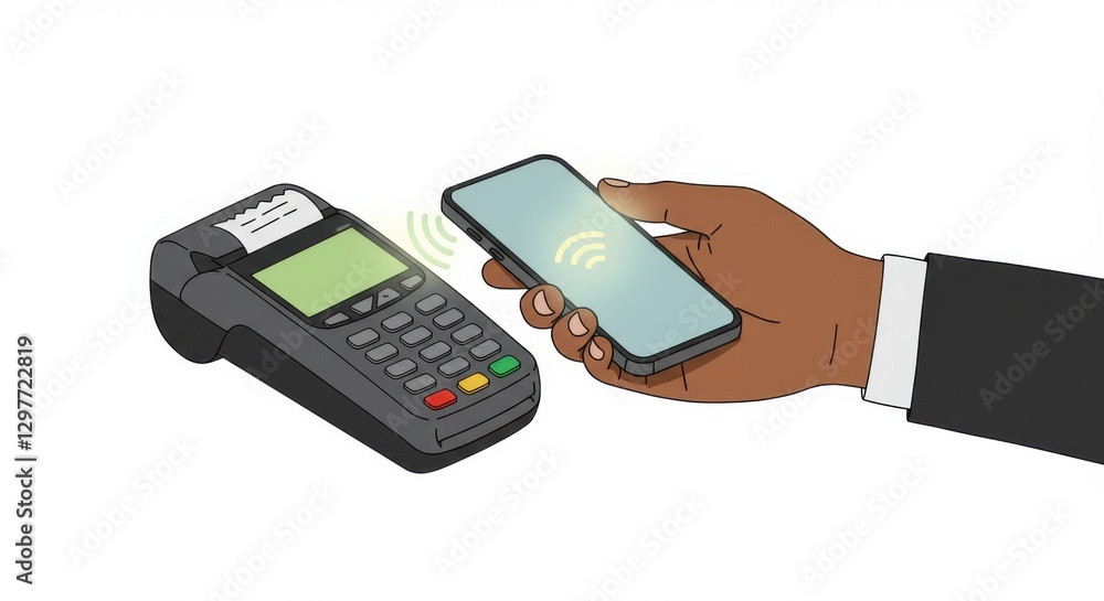 Contactless Payment with Mobile Phone at POS Terminal | Secure NFC Transaction for Retail, Banking, and Technology Marketing Contactless Payment with Mobile Phone at POS Terminal | Secure NFC Transaction for Retail, Banking, and Technology Marketing