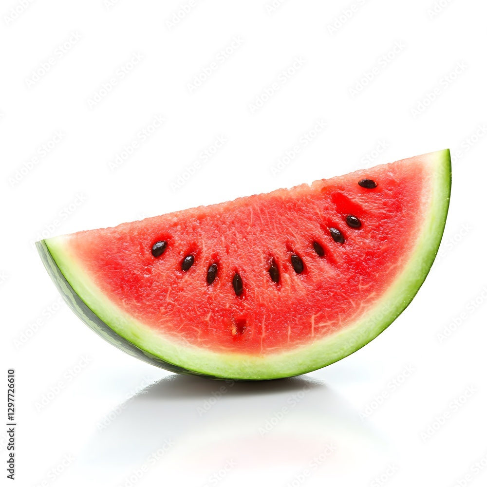 Juicy watermelon slice isolated on white. Juicy watermelon slice isolated on white.
