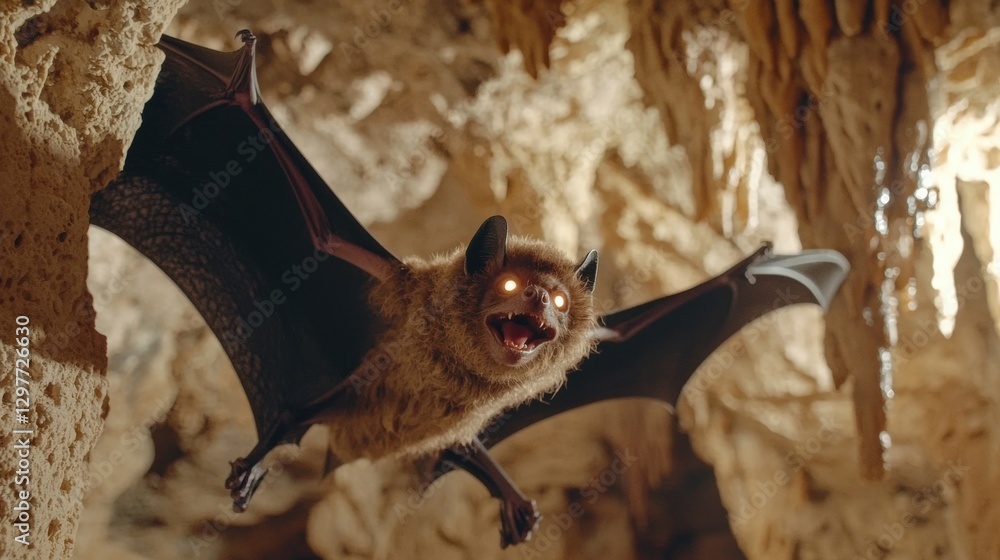 Obraz premium A Bat in a Cave