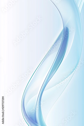 Abstract background with white and blue gradient colors, soft curves, light reflection, modern design, futuristic style, glass effect