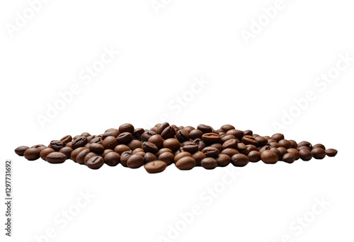 Obraz na płótnie Pile of Roasted Coffee Beans with transparent background w salonie