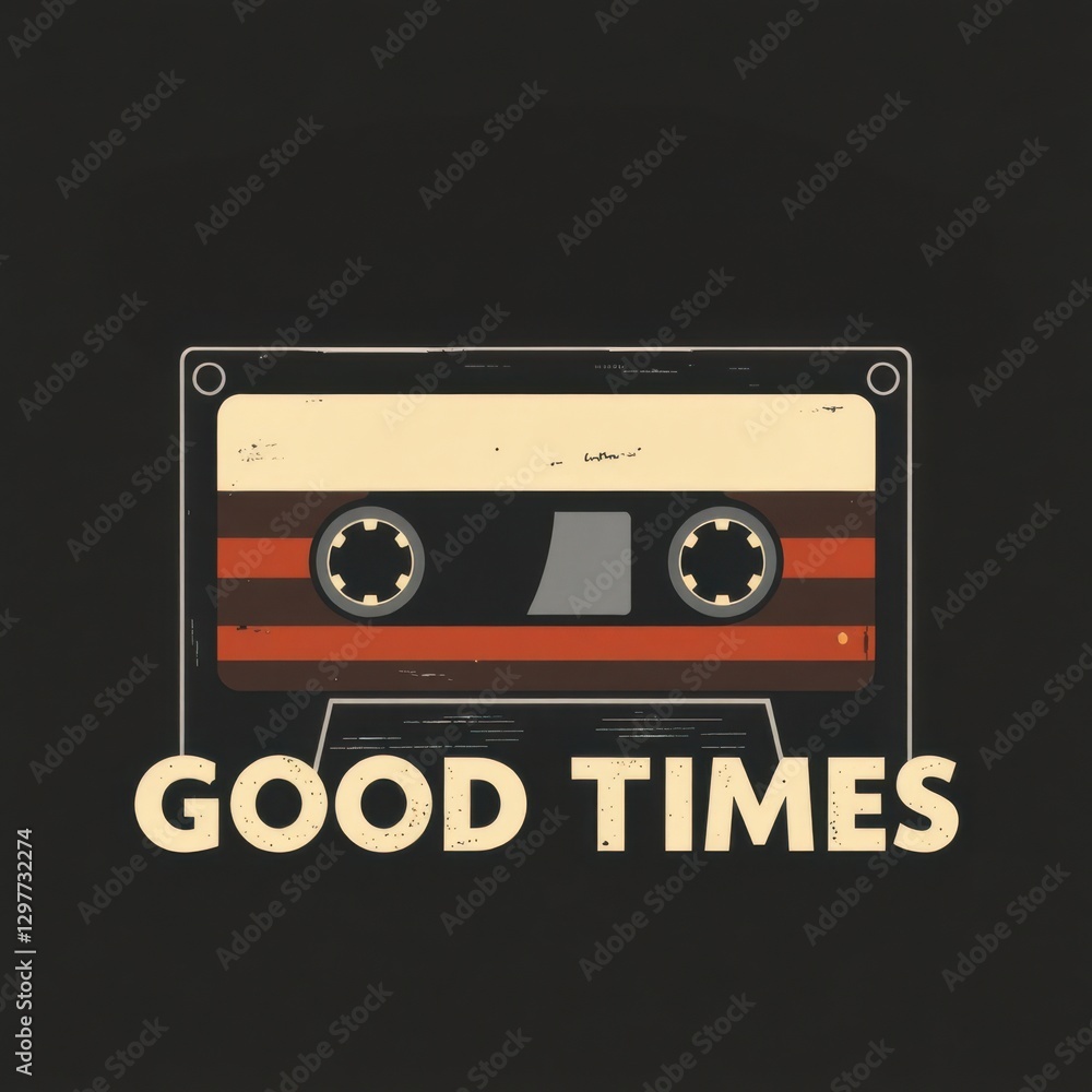 Obraz premium Retro cassette tape art symbolizing nostalgia, vintage music, and treasured memories of 