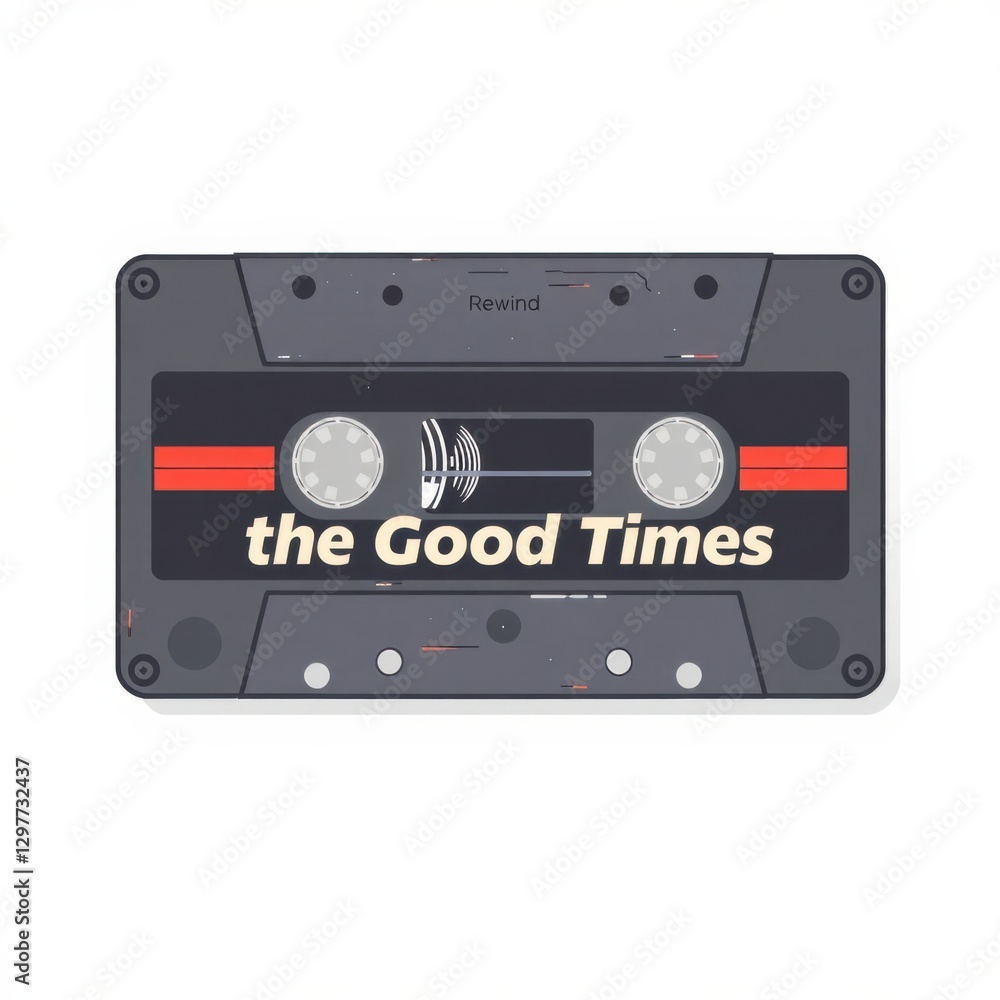 Naklejka premium Vintage Audio Cassette: A nostalgic reminder of the good old days and cherished memories of favorite tunes.