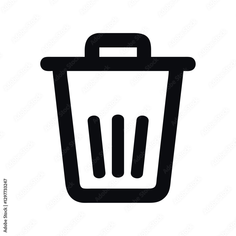 Icon user interface trash bin line art Icon user interface trash bin line art