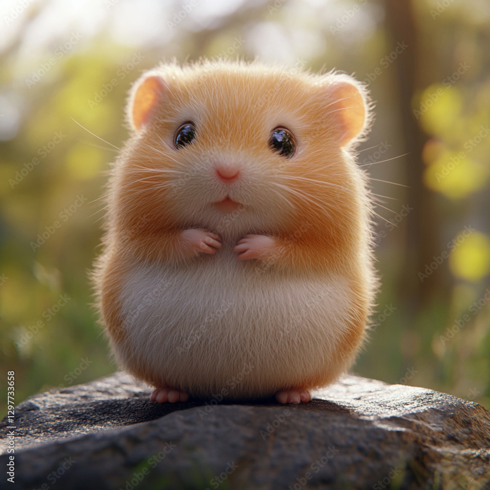 Cute 3D Hamster Closeup Cute 3D Hamster Closeup