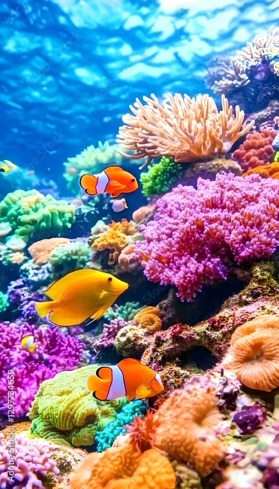Obraz premium Coral Reef Aquarium Scene