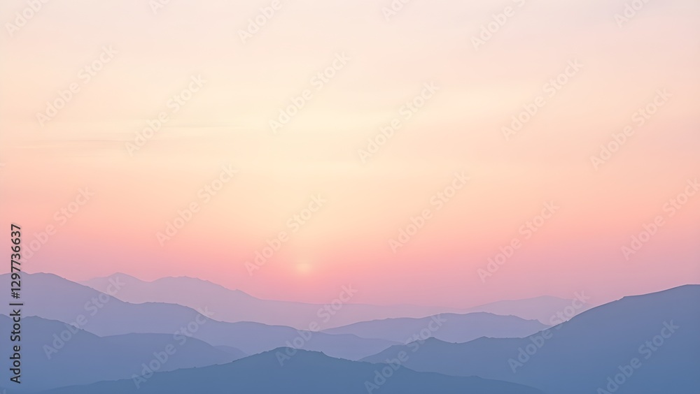 AI GENERATE, Gradient sunrise landscape with shades of pink, orange and light AI GENERATE, Gradient sunrise landscape with shades of pink, orange and light