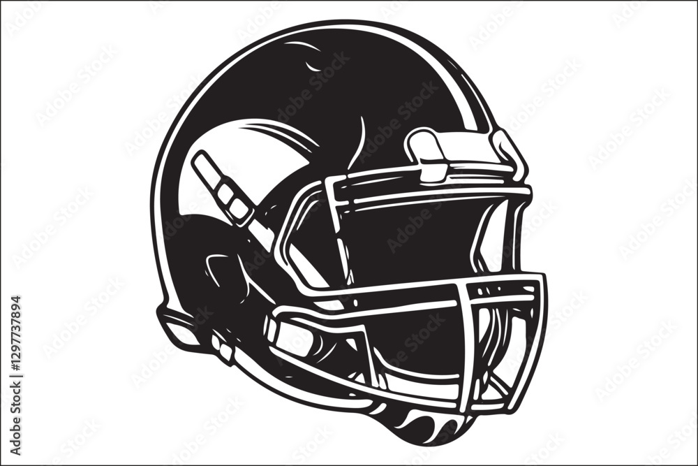 Fototapeta premium American Football Helmet Vector | Rugby Helmet Clipart | Sports SVG Illustration