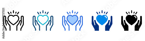Tenderness icon set multiple style collection	
