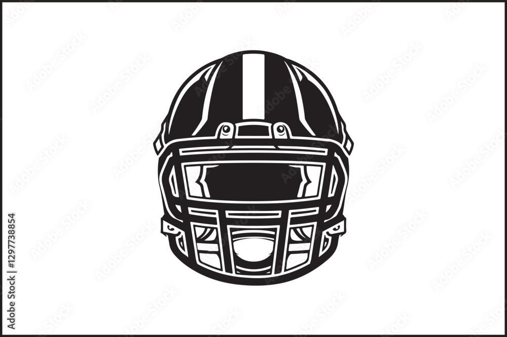Fototapeta premium American Football Helmet Vector | Rugby Helmet Clipart | Sports SVG Illustration