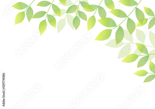 新緑のフレーム素材＊背景透過