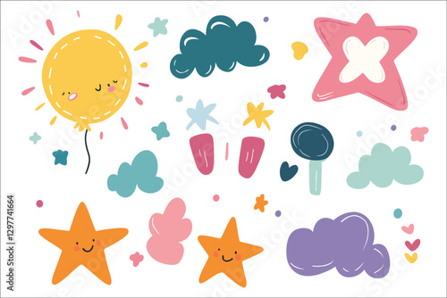 Hand-Drawn Floral Patterns - Colorful AI-Generated Vector.