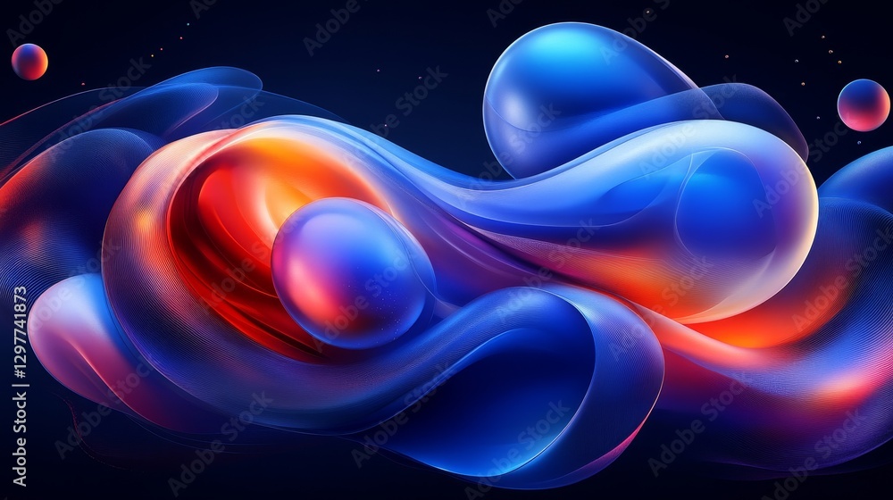 Abstract liquid fluid shapes flow background for modern art design wallpaper with vibrant colors and smooth gradient illustration Abstract liquid fluid shapes flow background for modern art design wallpaper with vibrant colors and smooth gradient illustration