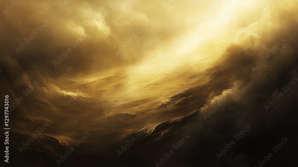 Obraz premium Soft Golden Rays Streaming Through Clouds