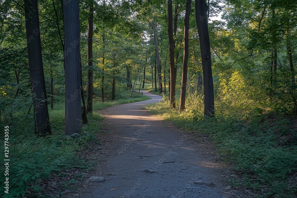 Fototapeta premium Winding paths in the mountains, beautiful environment, fresh air