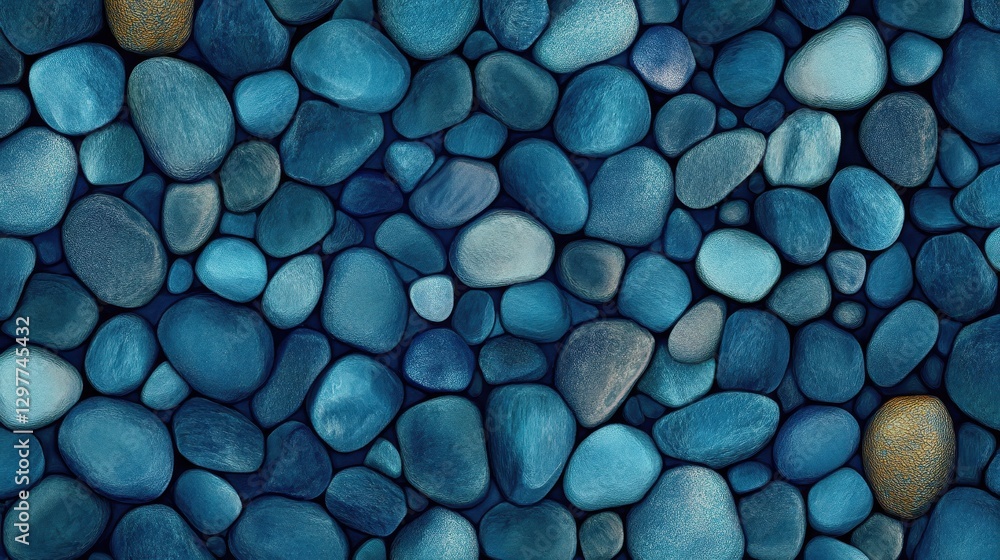 A Detailed Close Up View Of A Seamless Pattern Of Varying Sized Blue And Teal Stones And Pebbles Creating A Textured Background Ideal For Design A Detailed Close Up View Of A Seamless Pattern Of Varying Sized Blue And Teal Stones And Pebbles Creating A Textured Background Ideal For Design