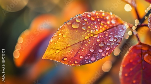 The beauty of crystal clear autumn leaves